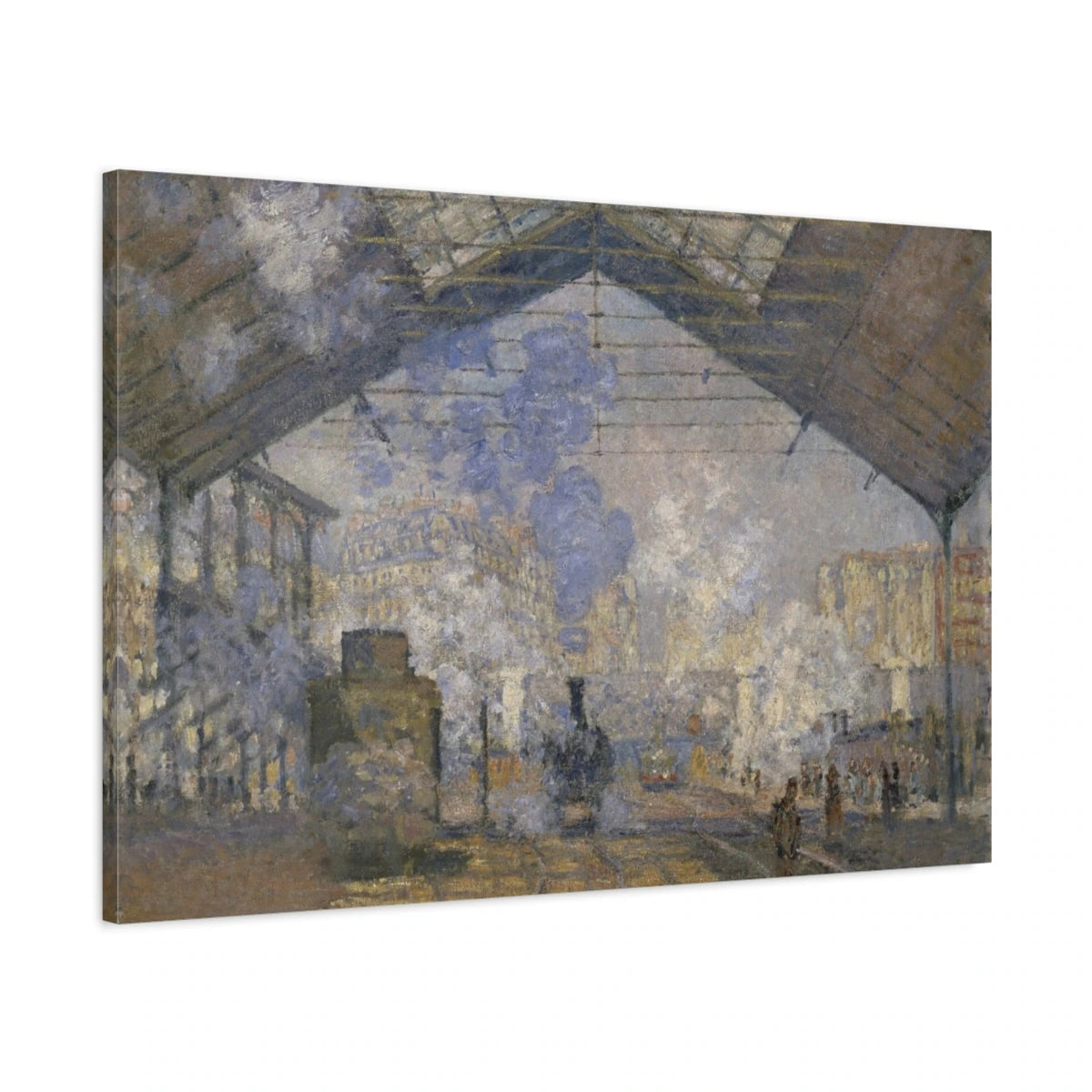 Tableau La Gare Saint-Lazare – Claude Monet - toile 3D avec bords imprimés - Art Virtuoso