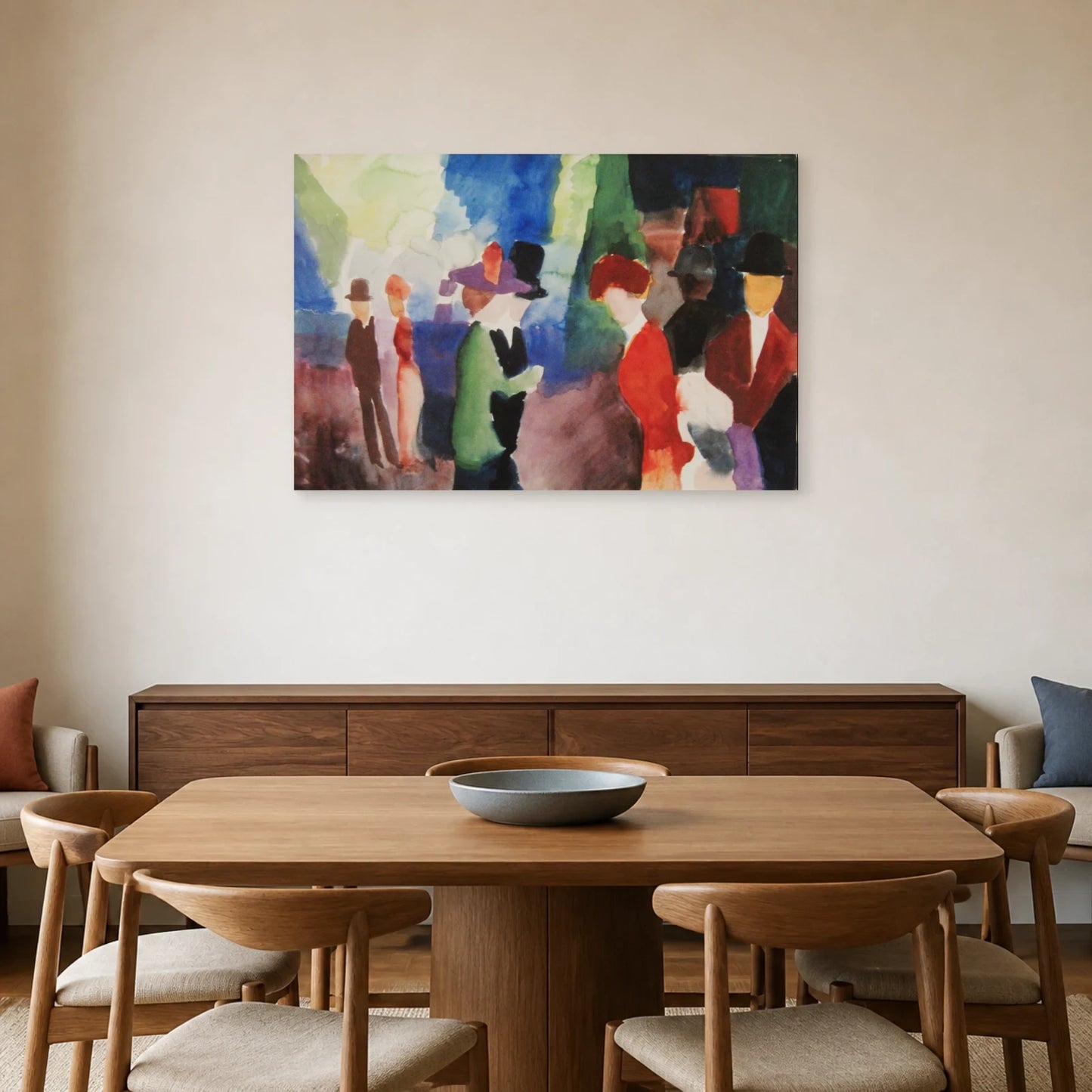Tableau Gens qui se rencontrent – August Macke dans une salle à manger - Art Virtuoso