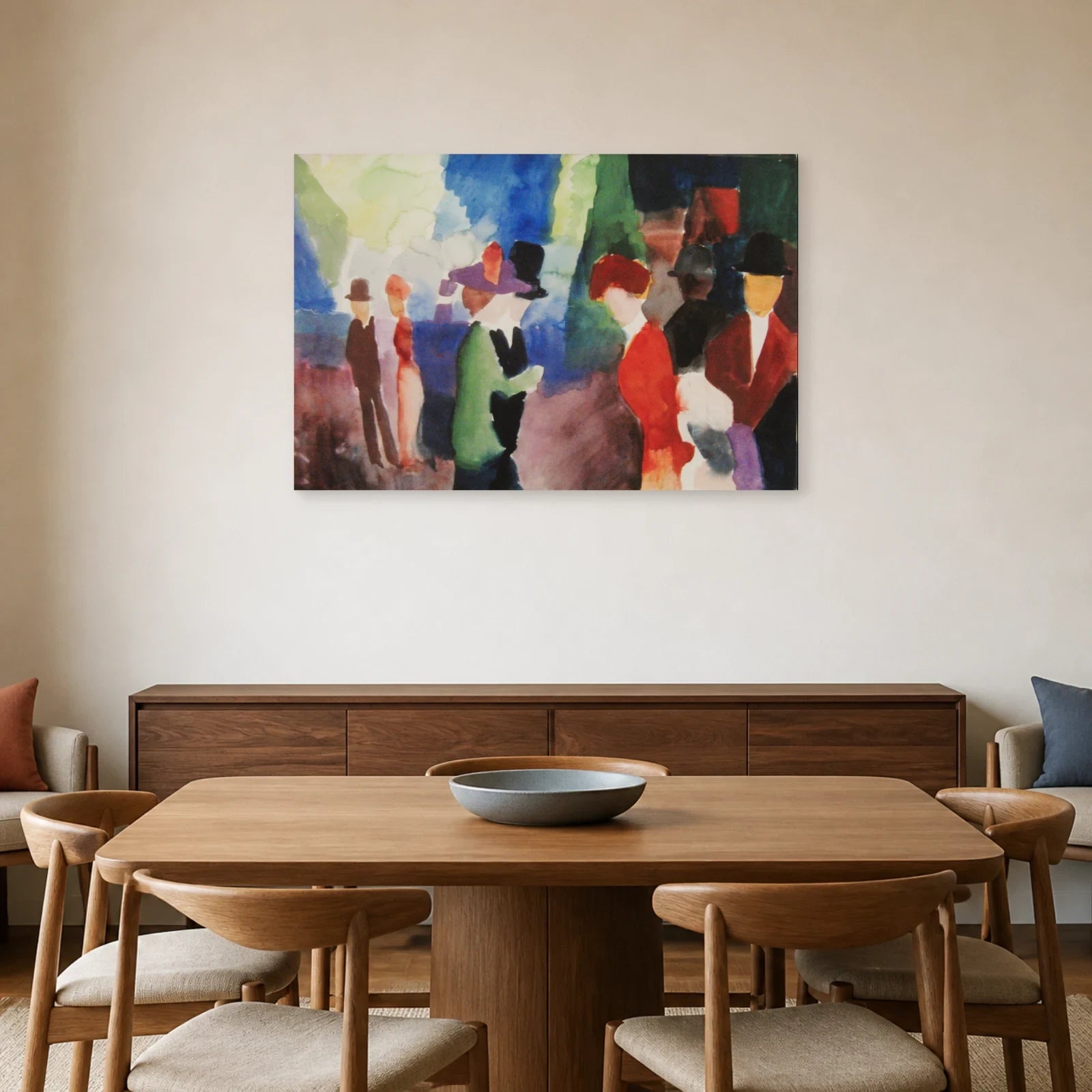 Tableau Gens qui se rencontrent – August Macke dans une salle à manger - Art Virtuoso