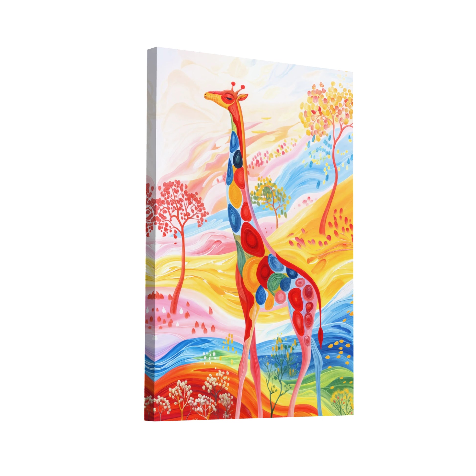Product Hero 3D WebP Tableau Girafe Multicolore - Art Virtuoso