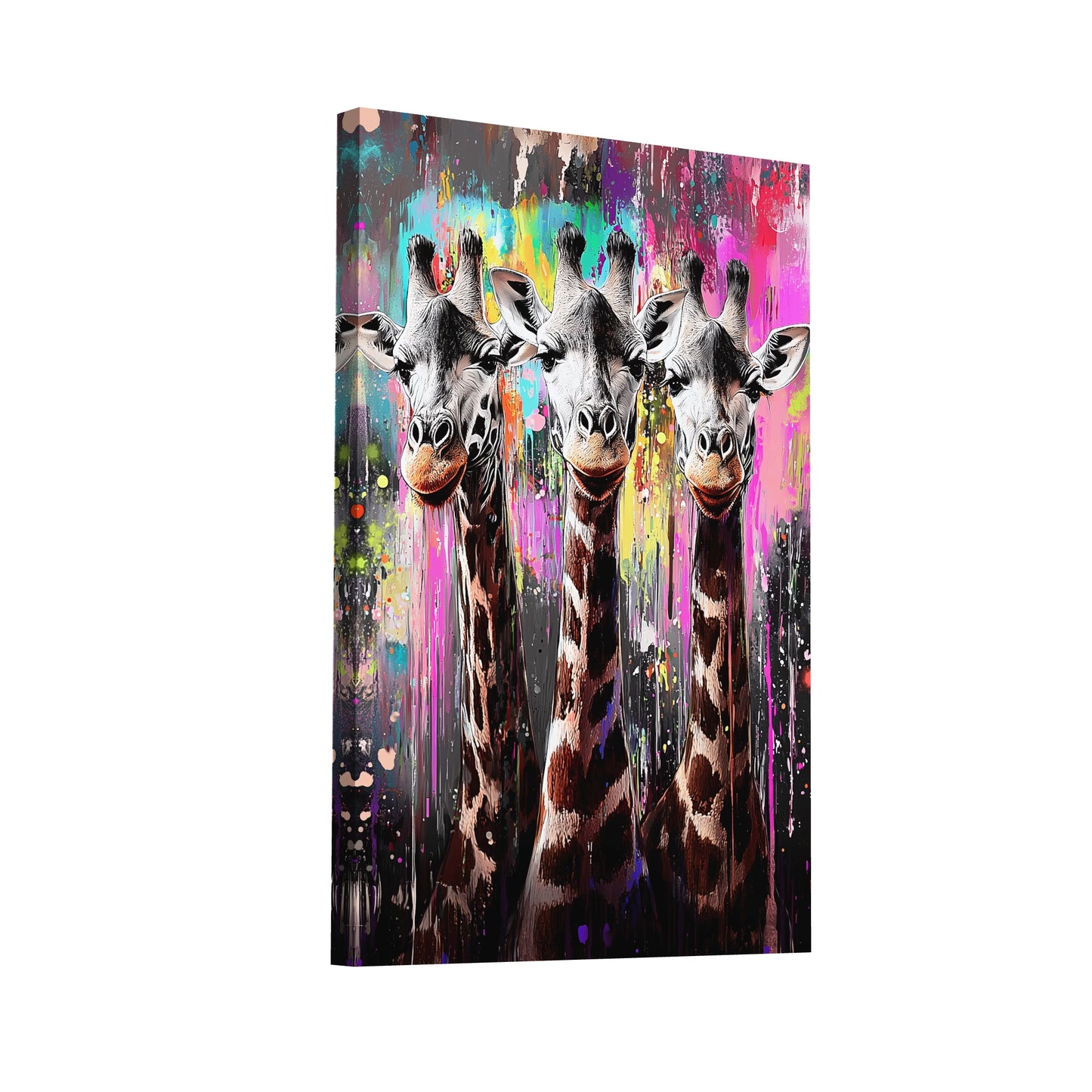 Product Hero 3D WebP Tableau Girafes Pop Art - Art Virtuoso