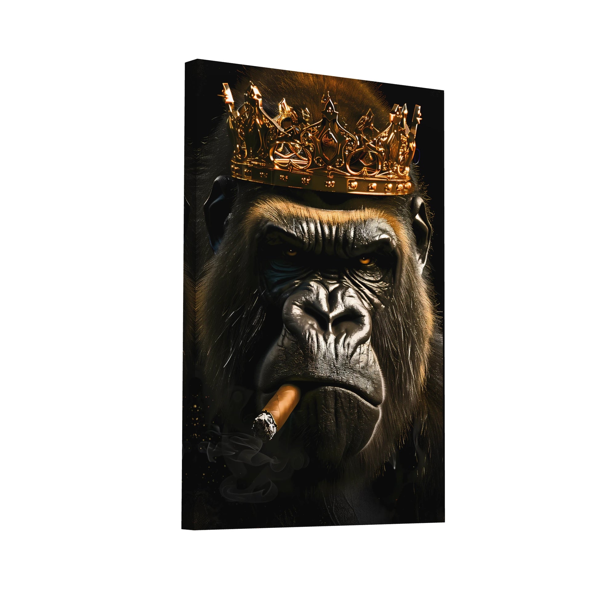Product Hero 3D WebP Tableau Gorille - Cigare pour sa Majesté - Art Virtuoso