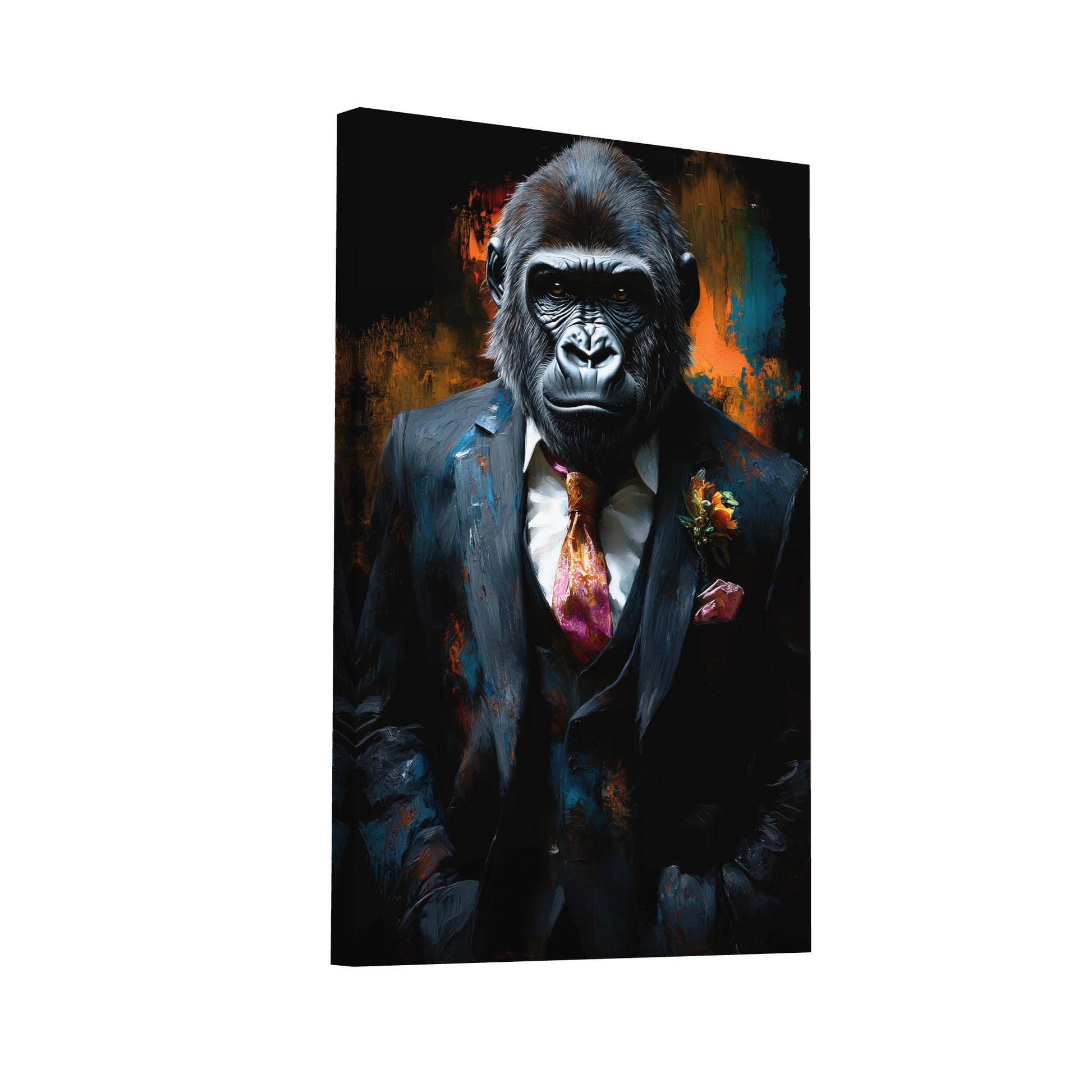 Product Hero 3D WebP Tableau Gorille Costume : Portrait Moderne - Art Virtuoso