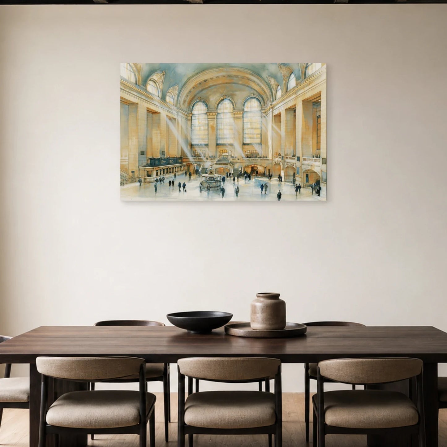 Grand Central en aquarelle dans une salle à manger