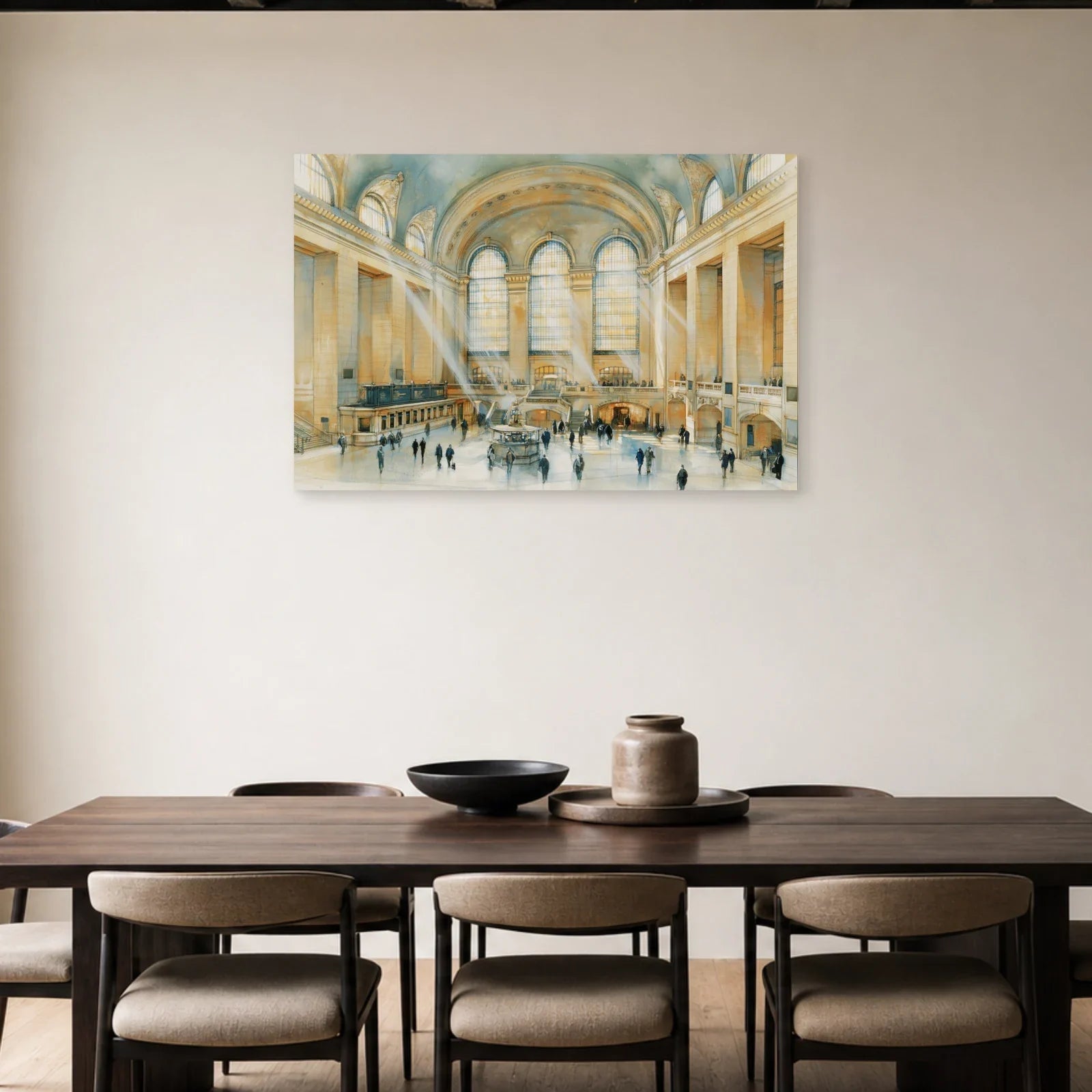 Grand Central en aquarelle dans une salle à manger