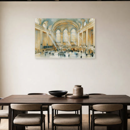 Grand Central en aquarelle dans une salle à manger