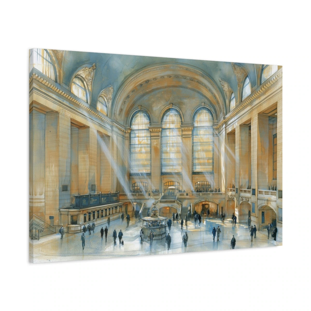 Vue latérale de la toile Grand Central avec bords imprimés