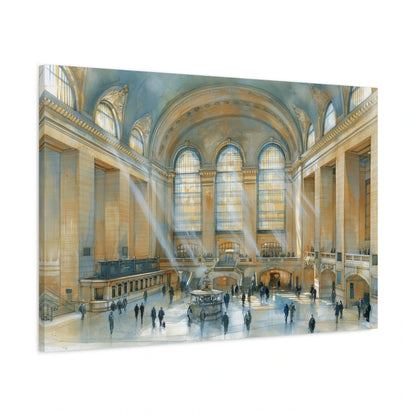 Vue latérale de la toile Grand Central avec bords imprimés