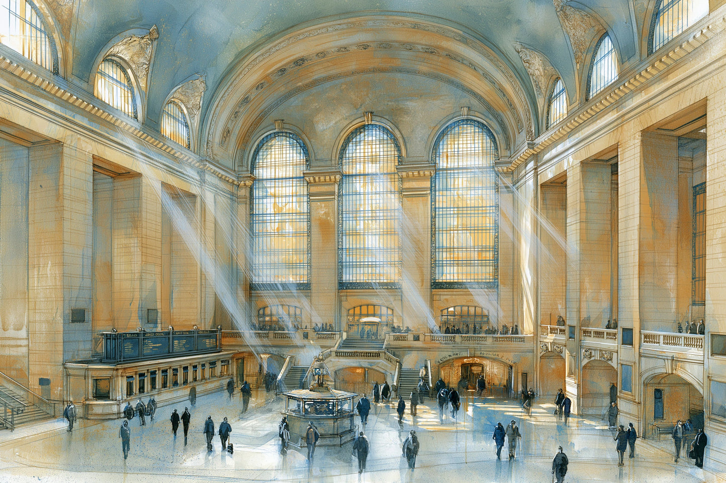 Grand Central Terminal baigné de lumière, toile format XXL