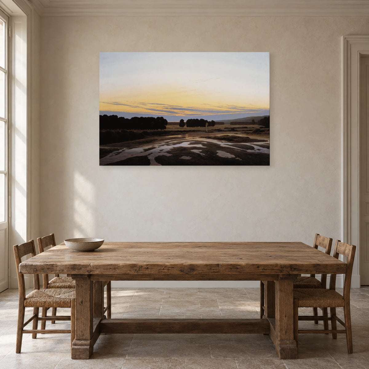 Tableau La Grande Réserve de Caspar David Friedrich dans une salle à manger - Art Virtuoso