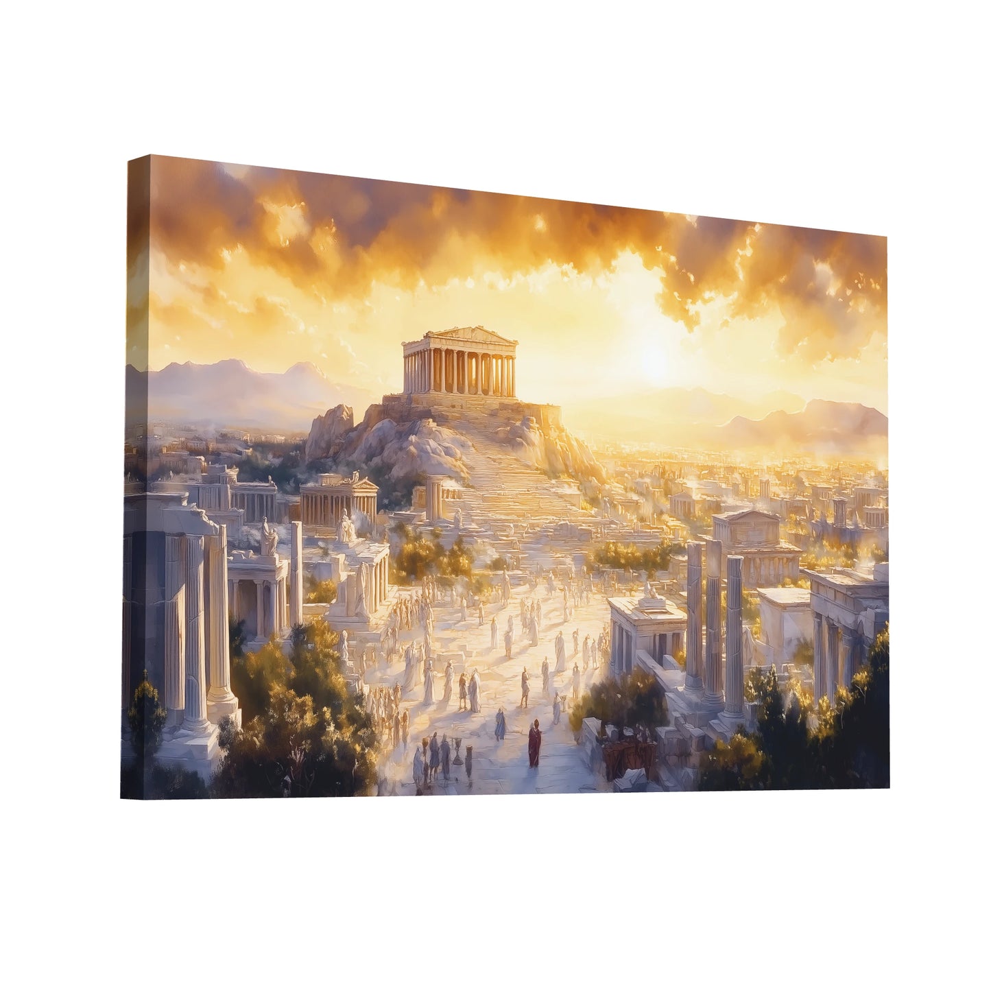 Product Hero 3D WebP Tableau Grèce Antique : L'Acropole Dorée - Art Virtuoso
