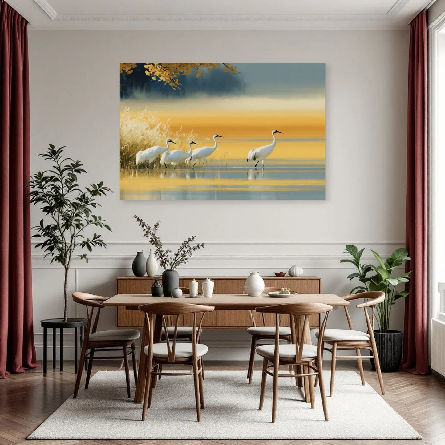 Paysage japonais jaune dans une cuisine épurée par Art Virtuoso