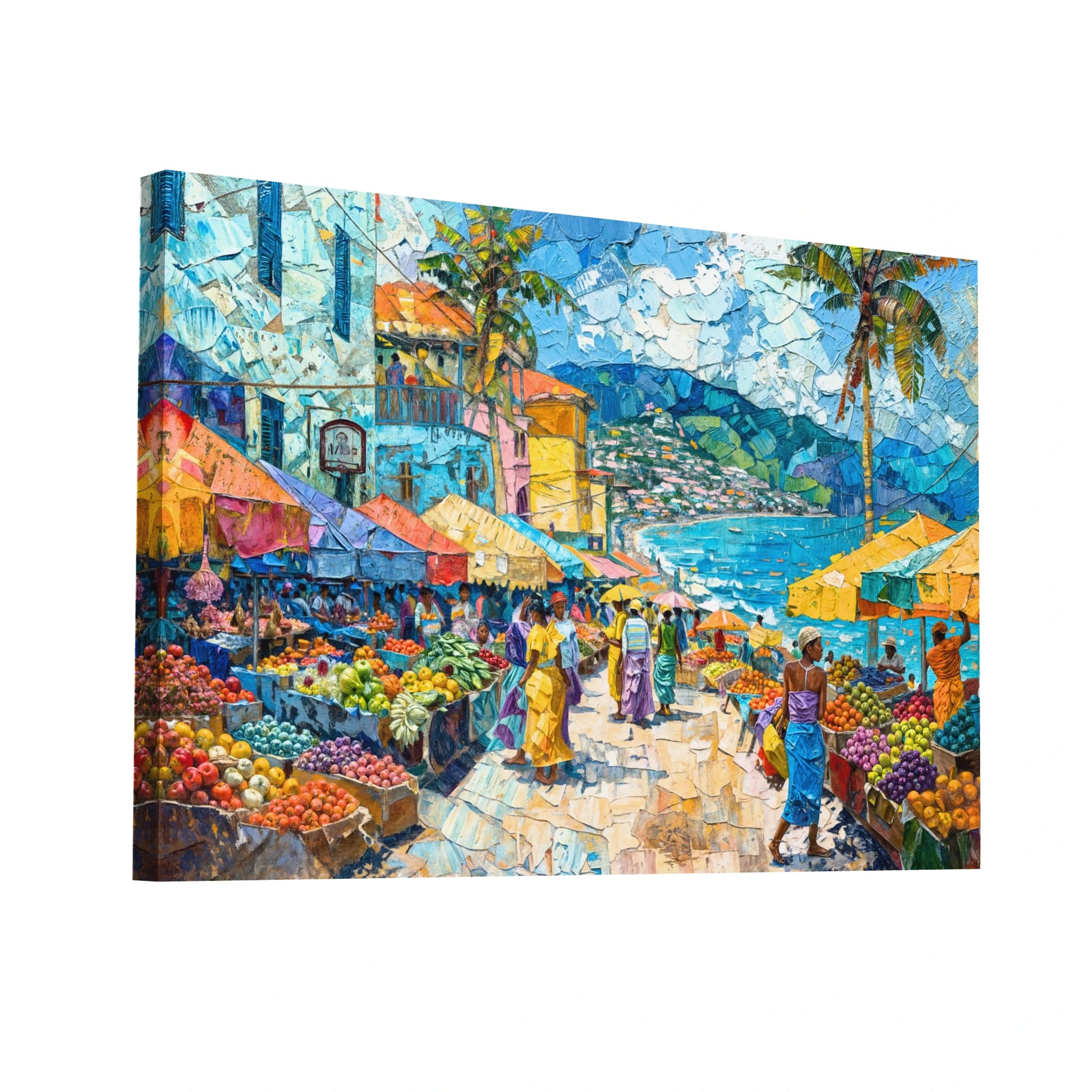Product Hero 3D WebP Tableau Guadeloupe – Marché Coloré - Art Virtuoso