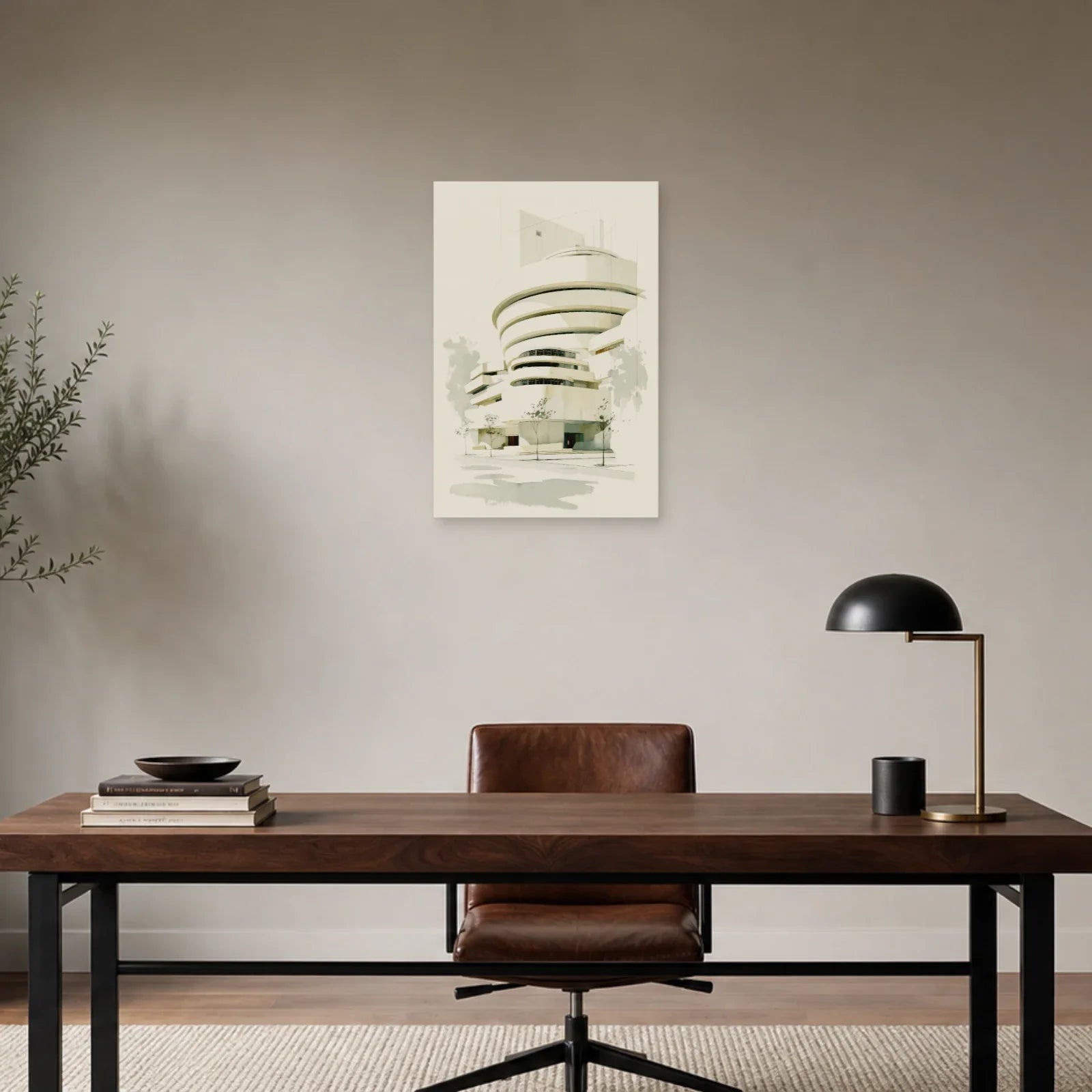 Tableau Guggenheim New York - Ligne Minimaliste - tableau New York dans un bureau - Art Virtuoso