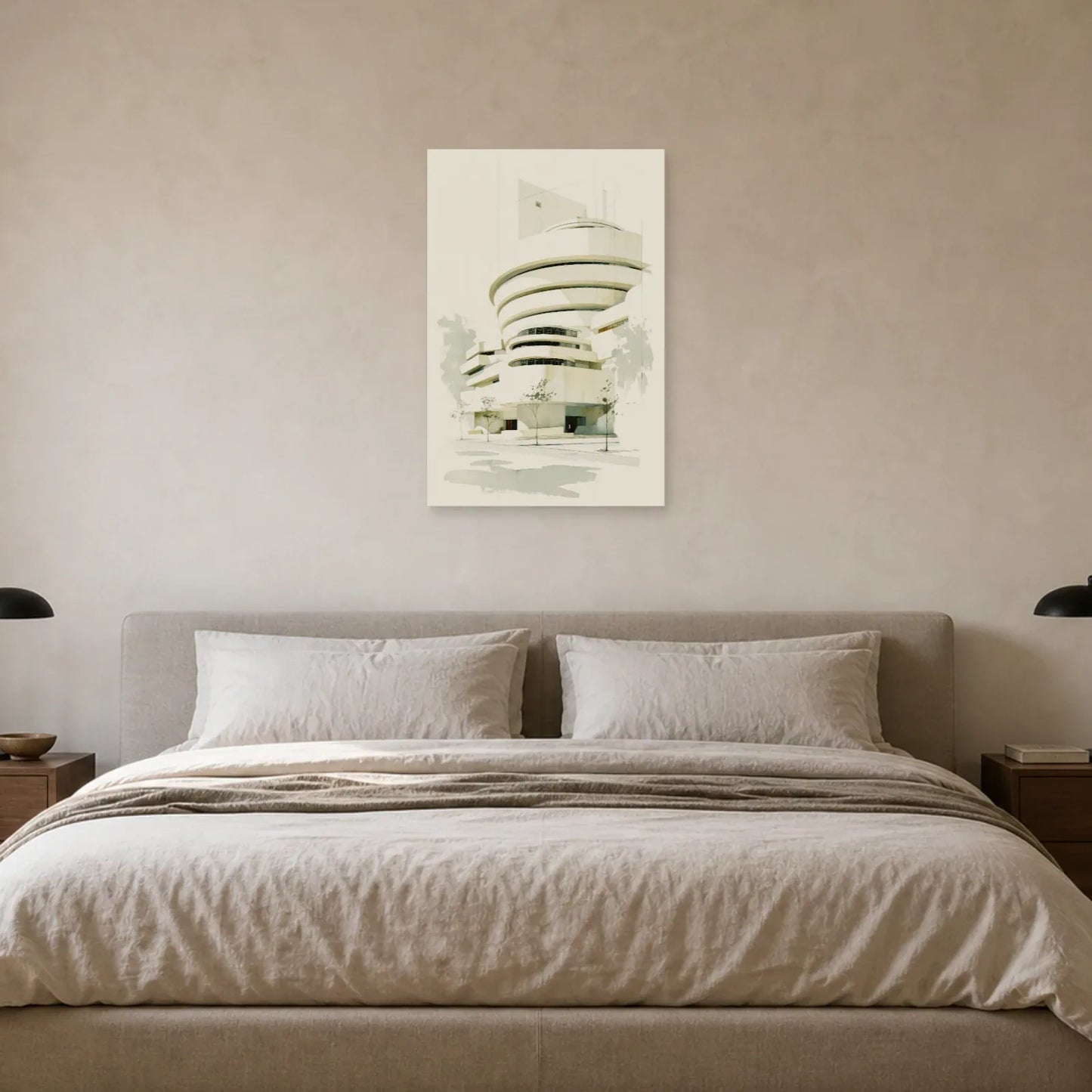 Tableau Guggenheim New York - Ligne Minimaliste - tableau New York dans une chambre - Art Virtuoso