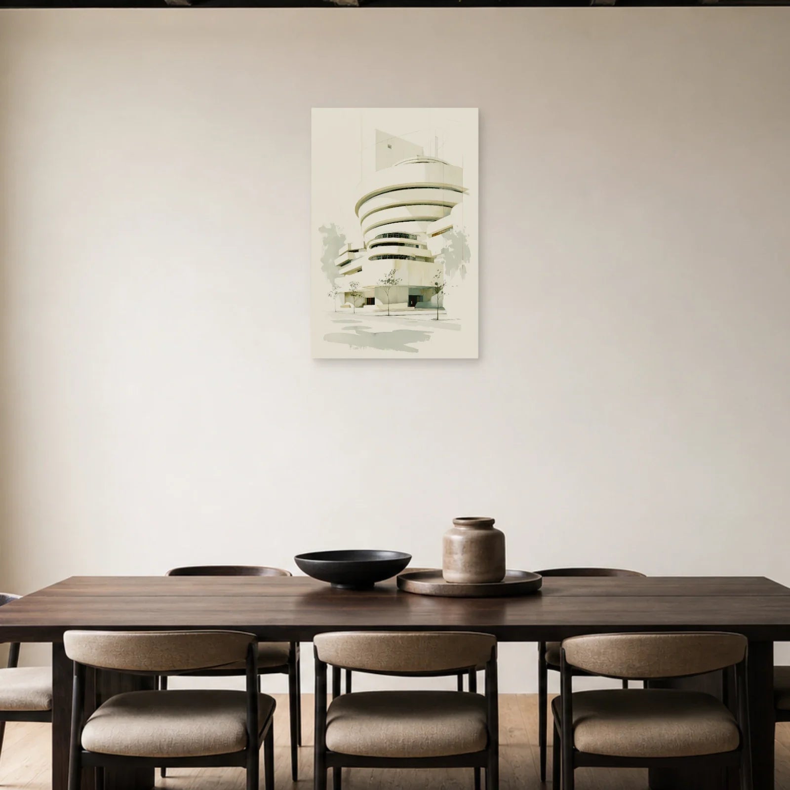 Tableau Guggenheim New York - Ligne Minimaliste - tableau New York dans une salle à manger - Art Virtuoso