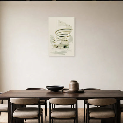 Tableau Guggenheim New York - Ligne Minimaliste - tableau New York dans une salle à manger - Art Virtuoso