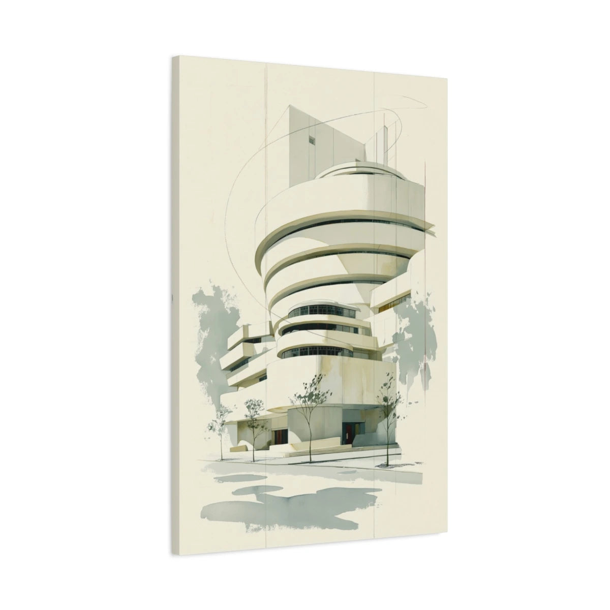 Tableau Guggenheim New York - Ligne Minimaliste - toile avec bords imprimés - Art Virtuoso