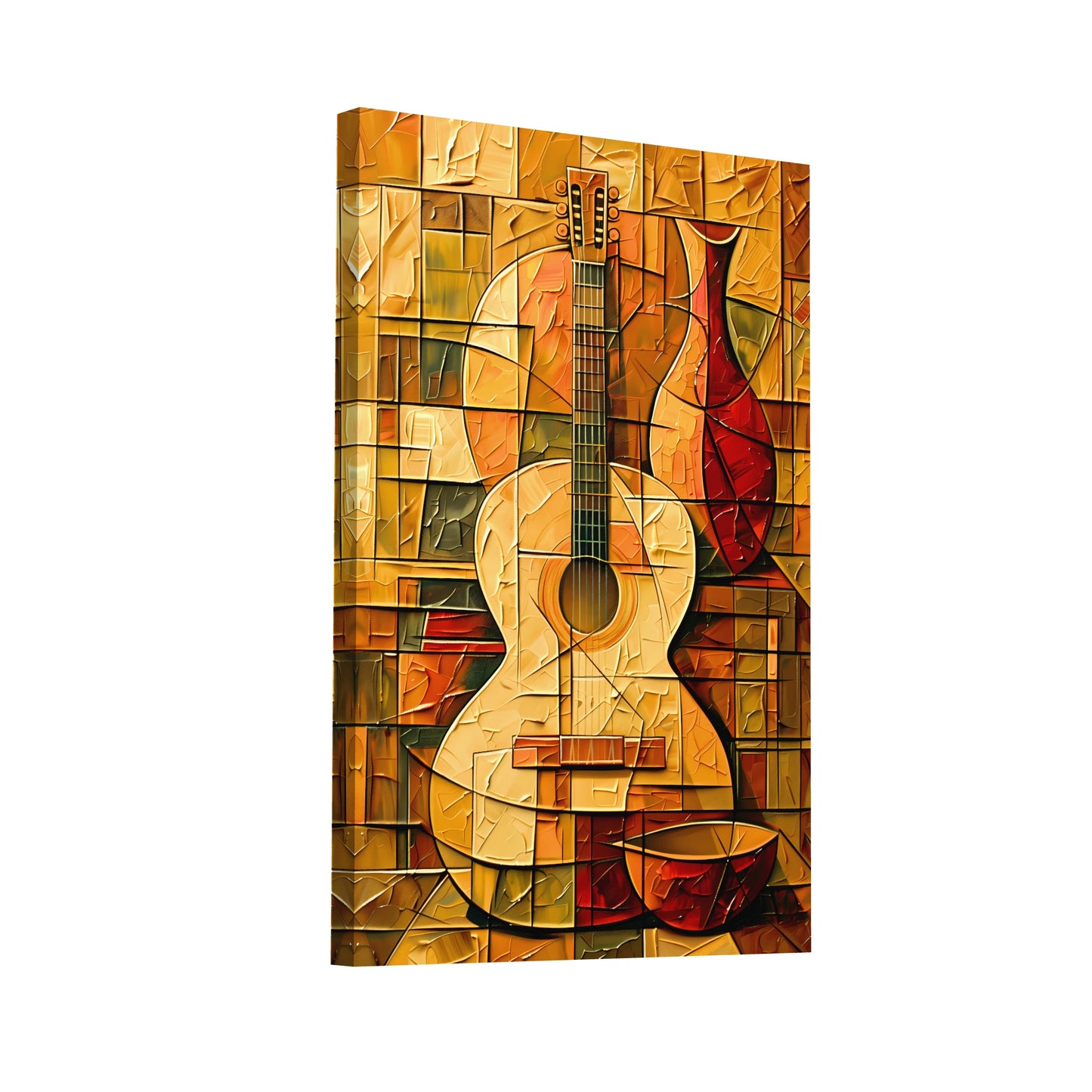 Product Hero 3D WebP Tableau Guitare Cubiste - Décor Musical - Art Virtuoso
