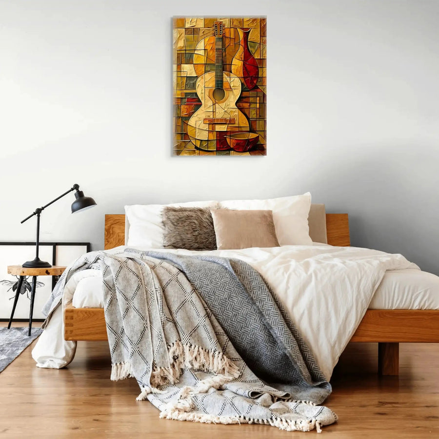 Tableau Guitare Cubiste - Décor Musical