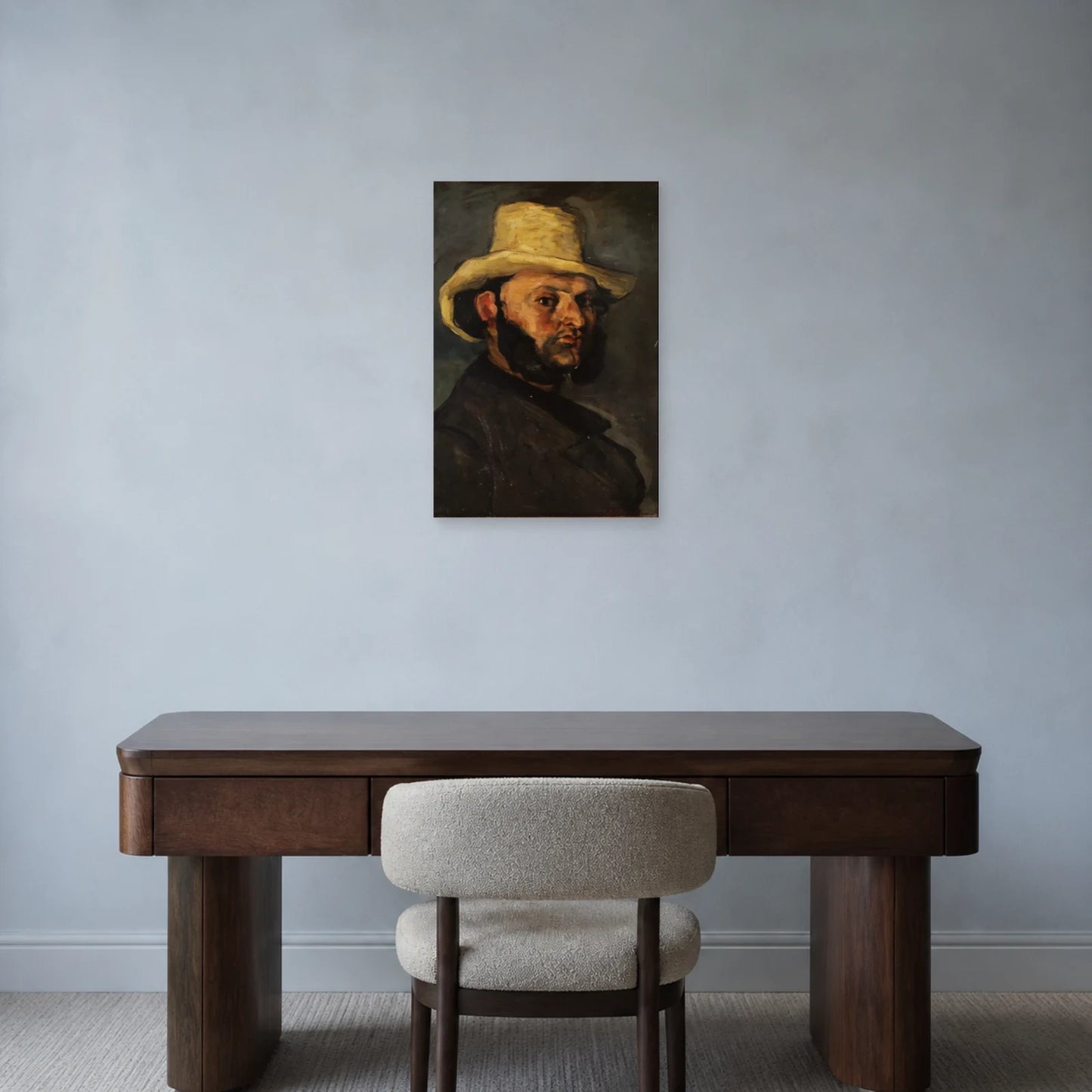 Tableau Gustave Boyer au chapeau de paille – Paul Cézanne dans un bureau - Art Virtuoso