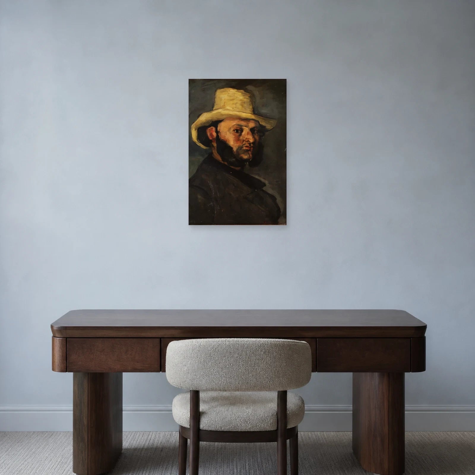 Tableau Gustave Boyer au chapeau de paille – Paul Cézanne dans un bureau - Art Virtuoso