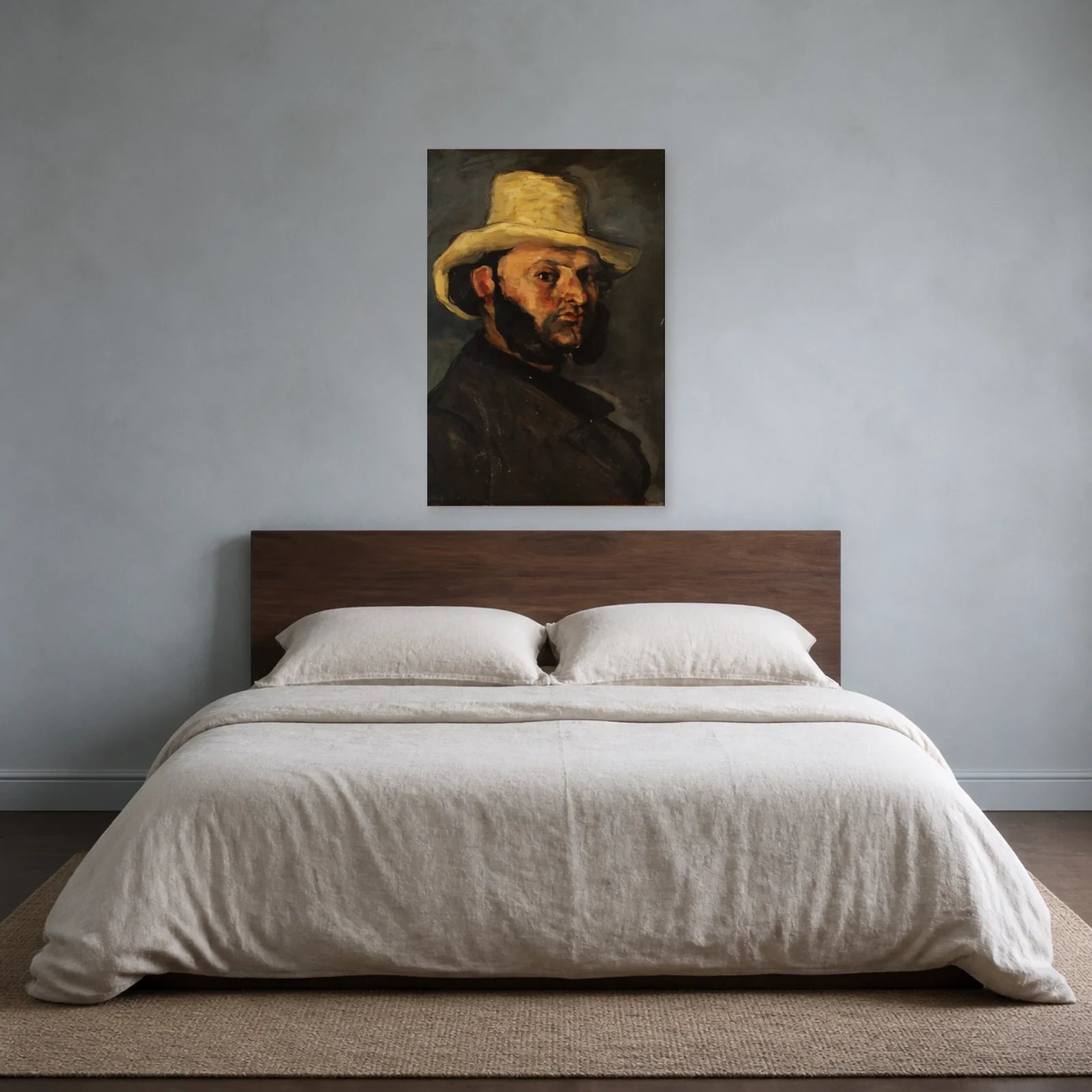 Tableau Gustave Boyer au chapeau de paille – Paul Cézanne dans une chambre - Art Virtuoso
