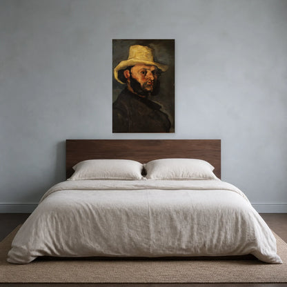 Tableau Gustave Boyer au chapeau de paille – Paul Cézanne dans une chambre - Art Virtuoso