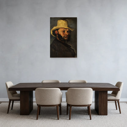 Tableau Gustave Boyer au chapeau de paille – Paul Cézanne dans une salle à manger - Art Virtuoso