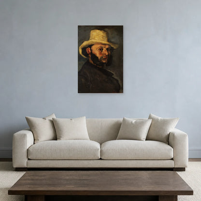Tableau Gustave Boyer au chapeau de paille – Paul Cézanne dans un salon - Art Virtuoso