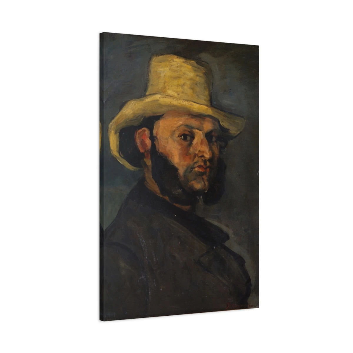 Tableau Gustave Boyer au chapeau de paille – Paul Cézanne - toile 3D avec bords imprimés - Art Virtuoso