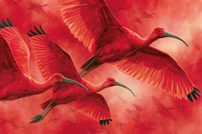 Tableau ibis rouge au format S