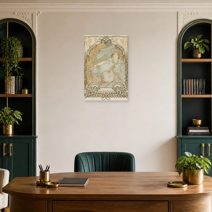 Tableau Ilsée, Princesse de Tripoli – Alphonse Mucha dans un bureau - Art Virtuoso