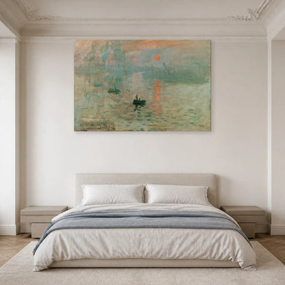 Tableau Impression, soleil levant – Claude Monet dans une chambre - Art Virtuoso