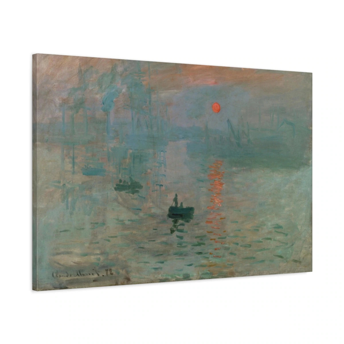 Tableau Impression, soleil levant – Claude Monet - toile 3D avec bords imprimés - Art Virtuoso