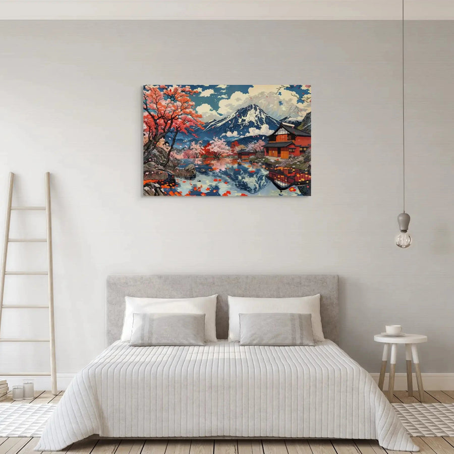 Altes Japanisches Wandbild – Farben und Tradition