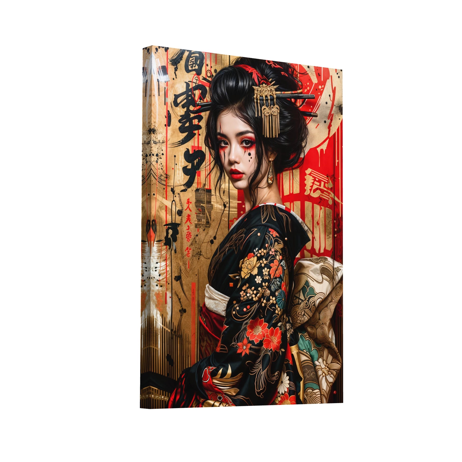 Product Hero 3D WebP Tableau Japonais Geisha - Mariko - Art Virtuoso