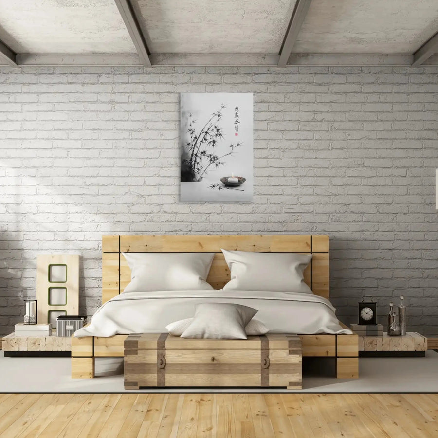 Japanisches Wandbild Schwarz-Weiß