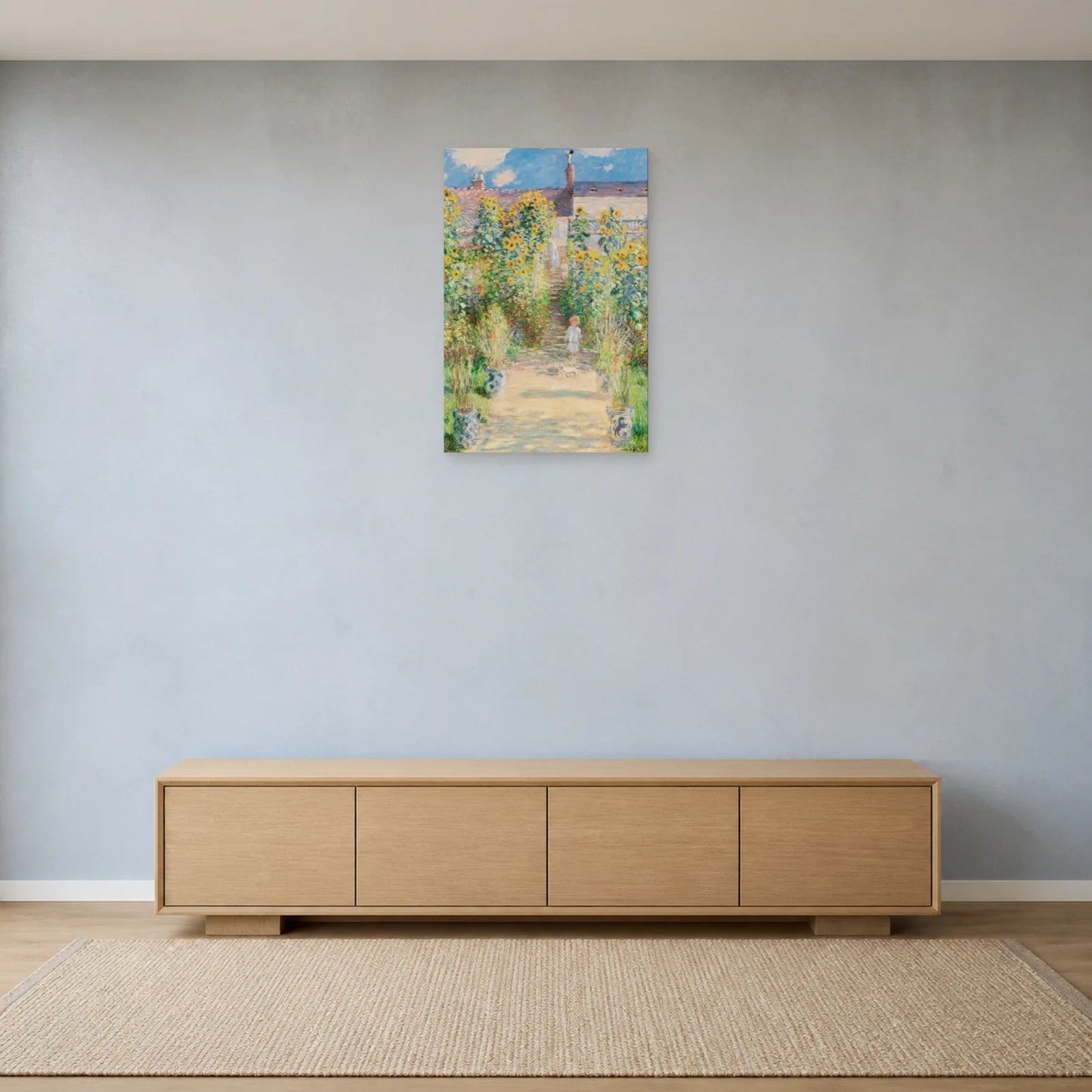 Tableau Le Jardin de l’artiste à Vétheuil – Claude Monet dans une entrée ou un couloir - Art Virtuoso