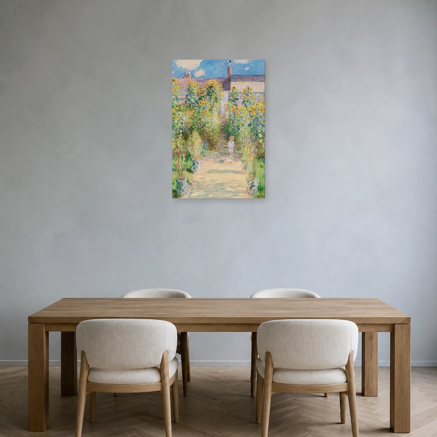 Tableau Le Jardin de l’artiste à Vétheuil – Claude Monet dans une salle à manger - Art Virtuoso