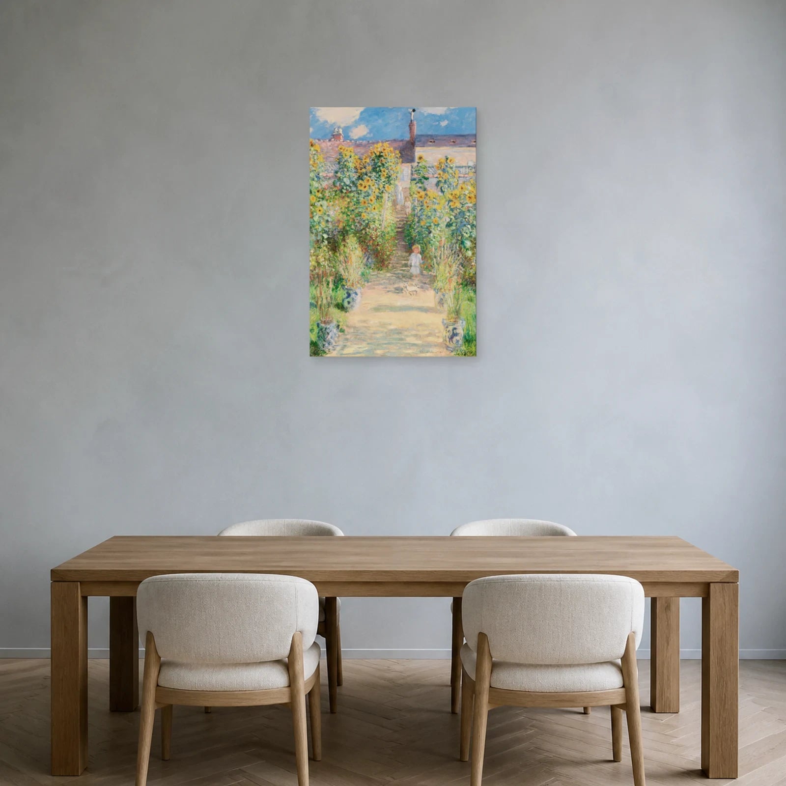 Tableau Le Jardin de l’artiste à Vétheuil – Claude Monet dans une salle à manger - Art Virtuoso