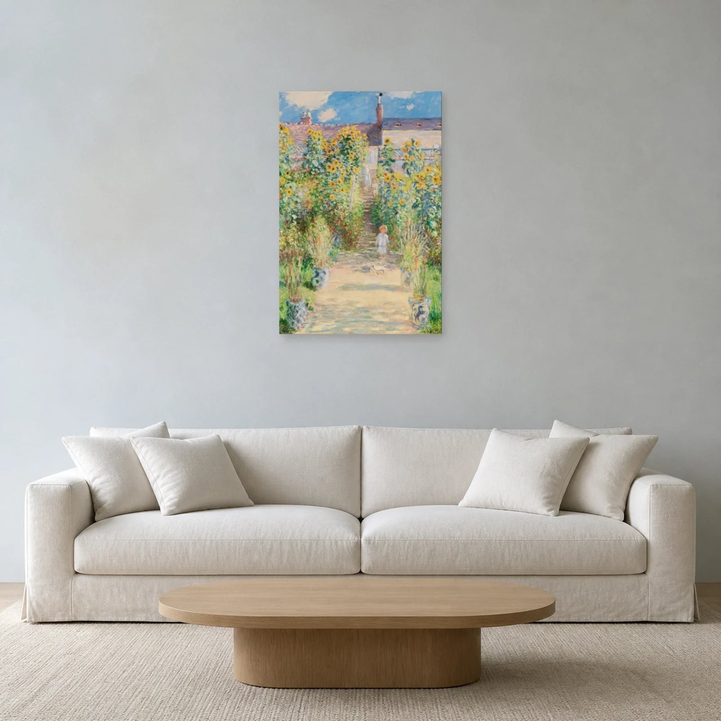 Tableau Le Jardin de l’artiste à Vétheuil – Claude Monet dans un salon - Art Virtuoso