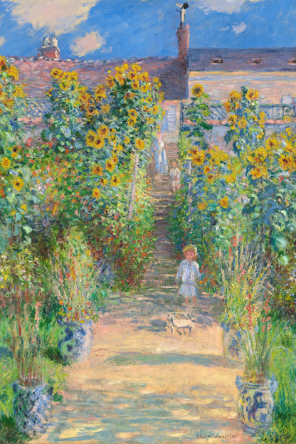Tableau Le Jardin de l’artiste à Vétheuil de Monet, allée fleurie – format S