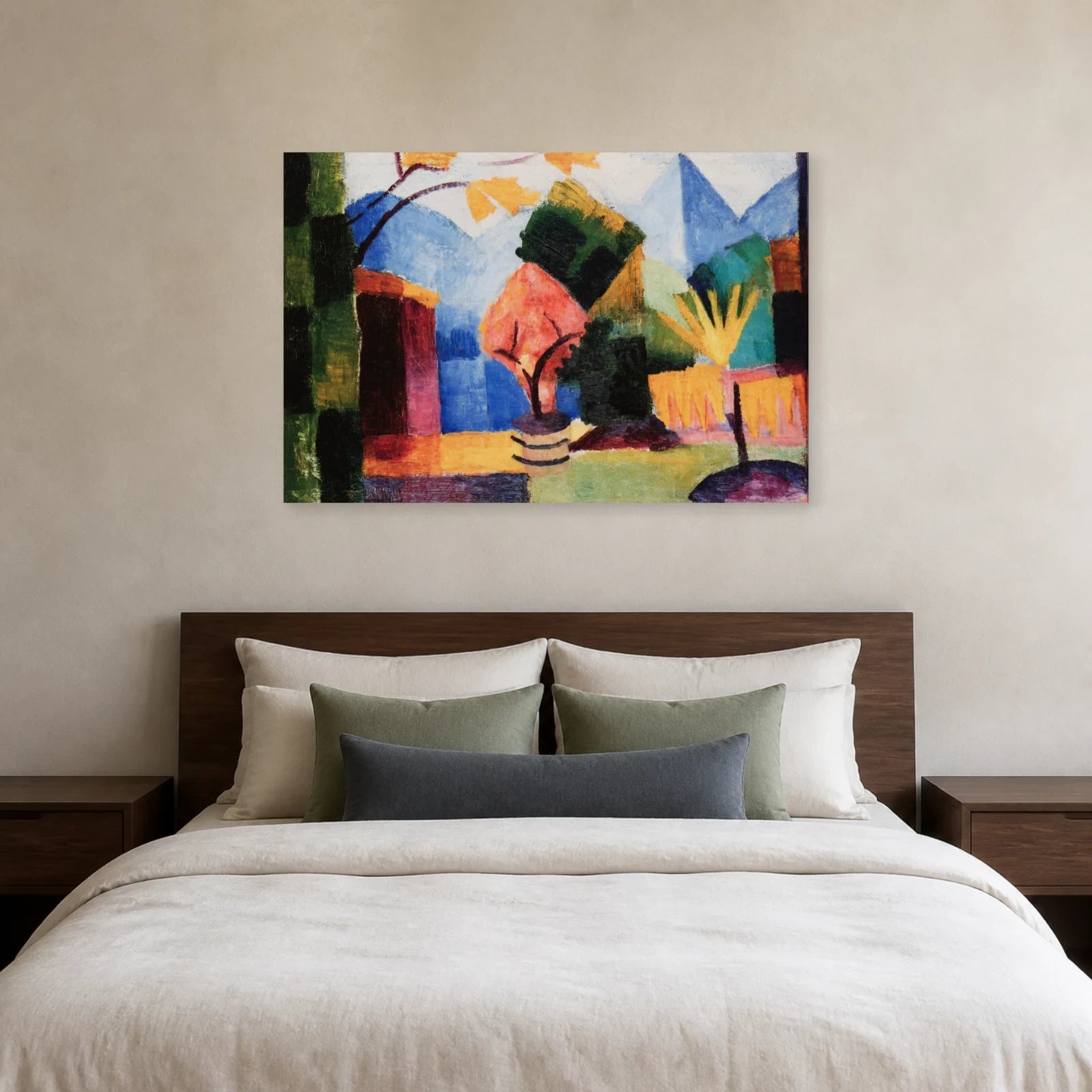 Tableau Jardin au lac de Thoune – August Macke dans une chambre - Art Virtuoso