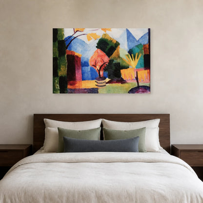 Tableau Jardin au lac de Thoune – August Macke dans une chambre - Art Virtuoso