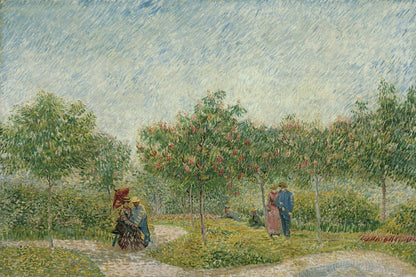 Tableau Jardin avec couples d’amoureux : square Saint-Pierre – Vincent van Gogh – reproduction sur toile, format M