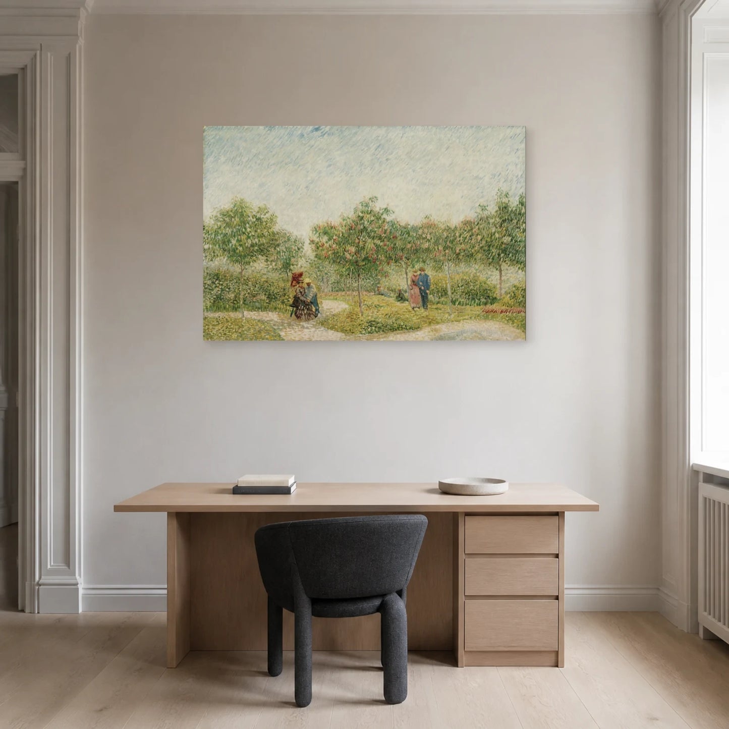 Tableau Jardin avec couples d’amoureux : square Saint-Pierre – Vincent van Gogh dans un bureau - Art Virtuoso