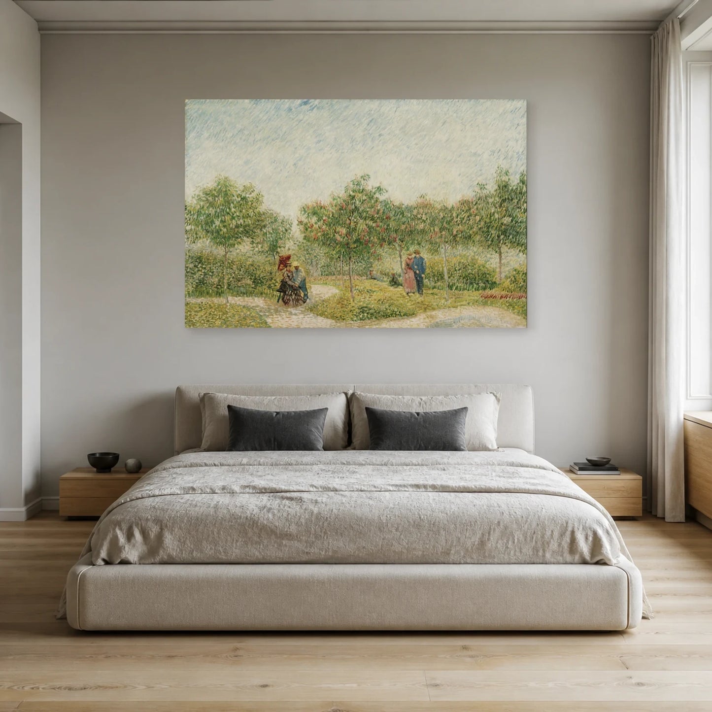 Tableau Jardin avec couples d’amoureux : square Saint-Pierre – Vincent van Gogh dans une chambre - Art Virtuoso