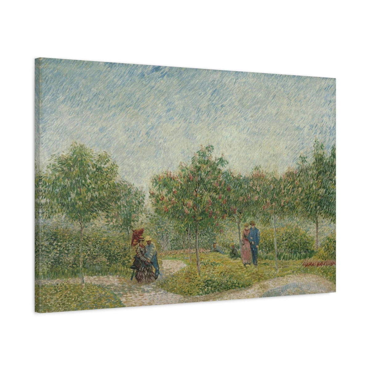 Tableau Jardin avec couples d’amoureux : square Saint-Pierre – Vincent van Gogh - toile 3D avec bords imprimés - Art Virtuoso