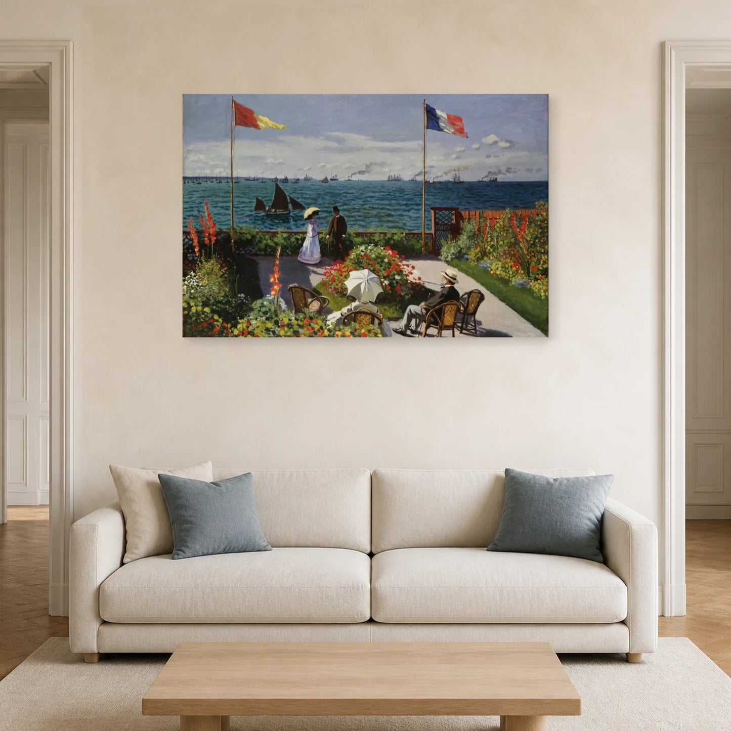 Tableau Le Jardin à Sainte-Adresse – Claude Monet dans un salon - Art Virtuoso
